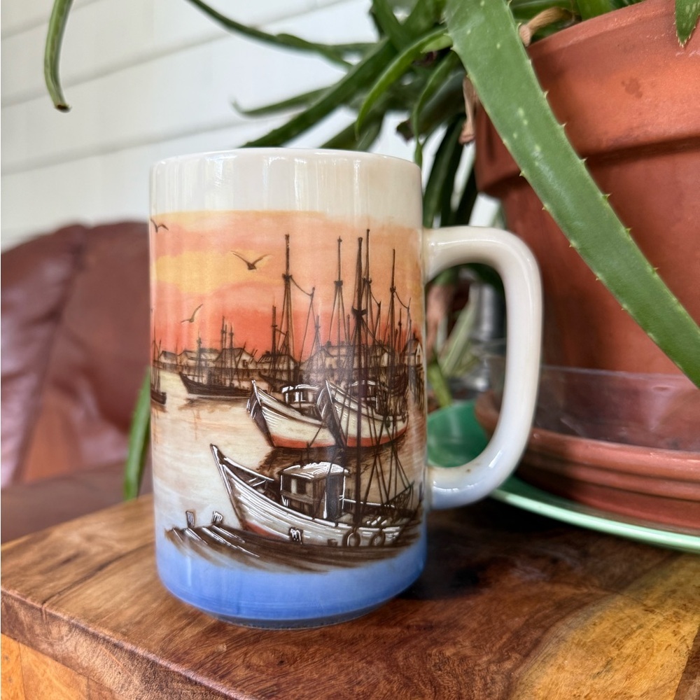 Vintage Otagiri Scenic Harbor Ceramic Mug